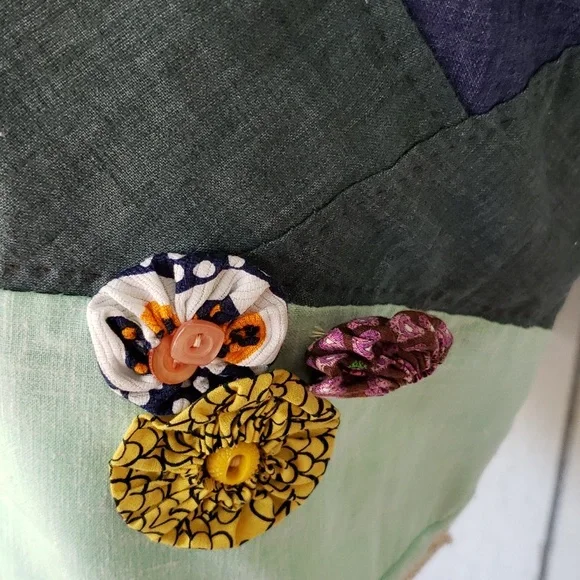 Vintage Vest Floral Flower Trees Mountains River Lake - Picture 13 of 16